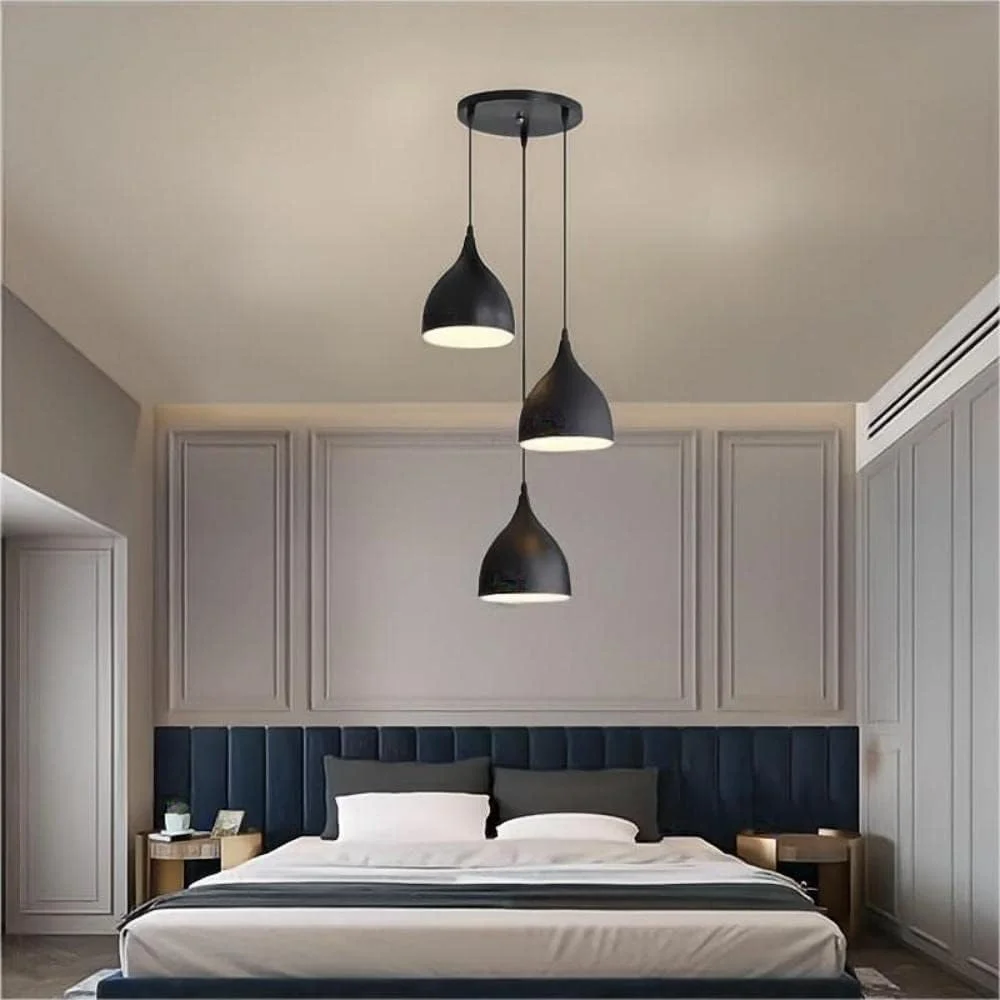 لوستر سقفی مدرن مشکی 3 شاخه HUA QIANG WANG، چراغ آویز صنعتی از جنس آهن فرفورژه، چراغ آویز با ارتفاع قابل تنظیم برای جزیره آشپزخانه، اتاق ناهارخوری، اتاق نشیمن، اتاق خواب لوستر سقفی مدرن مشکی 3 شاخه HUA QIANG WANG، چراغ آویز صنعتی از جنس آهن فرفورژه، چراغ آویز با ارتفاع قابل تنظیم برای جزیره آشپزخانه، اتاق ناهارخوری، اتاق نشیمن، اتاق خواب