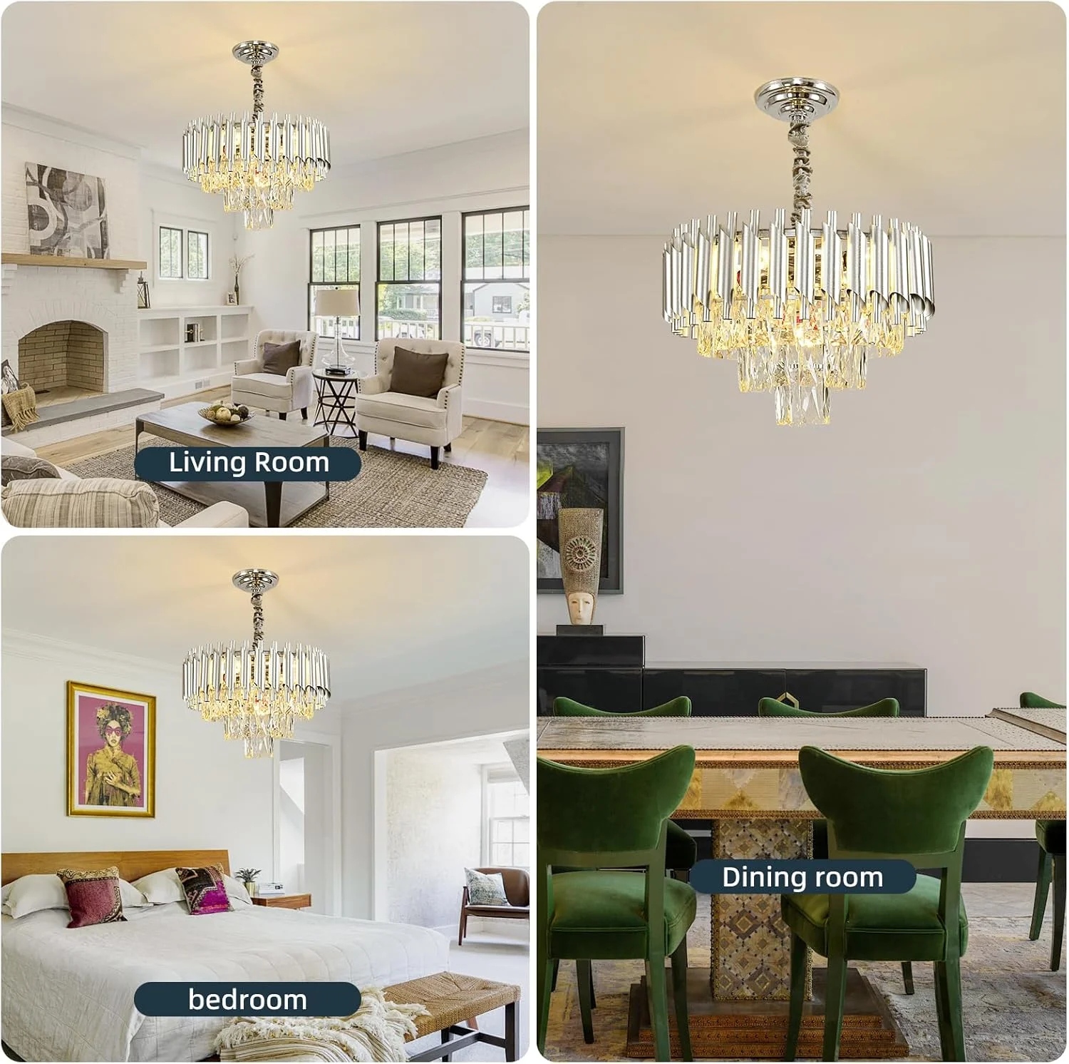 لوسترهای کریستالی مدرن HUA QIANG WANG، لوستر کرومی 16 اینچی، چراغ آویز کریستالی گرد، چراغ های سقفی لوستر مدرن 3 طبقه برای اتاق غذاخوری، اتاق نشیمن، اتاق خواب، راهرو (400 میلی متر) لوسترهای کریستالی مدرن HUA QIANG WANG، لوستر کرومی 16 اینچی، چراغ آویز کریستالی گرد، چراغ های سقفی لوستر مدرن 3 طبقه برای اتاق غذاخوری، اتاق نشیمن، اتاق خواب، راهرو (400 میلی متر)