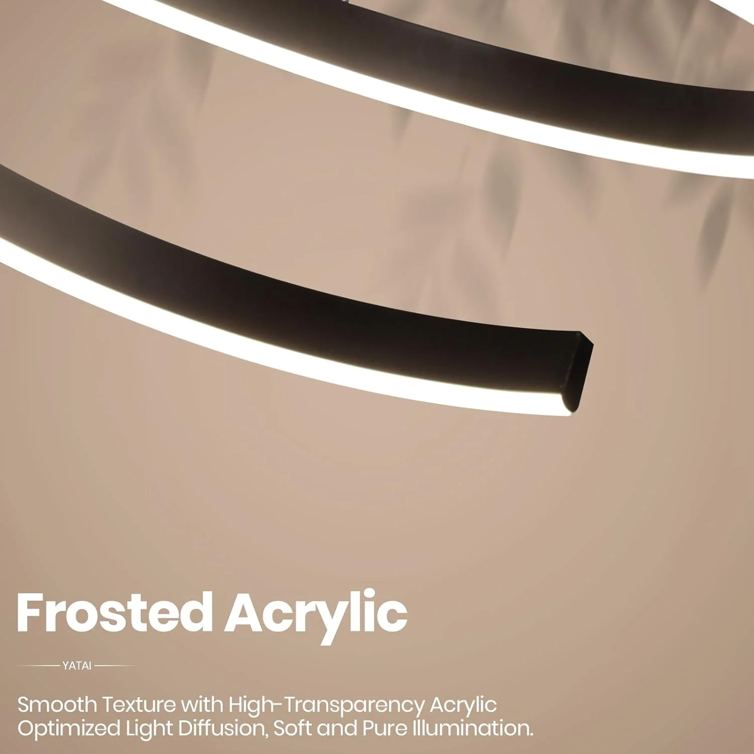 لوستر مدرن LED یاتای، چراغ آویز حلقه‌ای ساده با کنترل از راه دور برای اتاق خواب، اتاق غذاخوری و اتاق نشیمن، نور قابل تنظیم، دمای رنگ 3 حالته قابل تنظیم، 23 وات