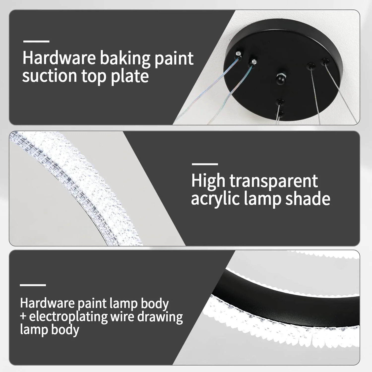 لوستر مدرن LED اتاق خواب YT YATAI LIGHTING - مشکی 2 حلقه با کنترل از راه دور - ایده آل برای اتاق نشیمن و اتاق غذاخوری - کم نور شونده، ارتفاع قابل تنظیم - 63 وات، 3000-6000K - روشنایی برای 10-12 متر مربع لوستر مدرن LED اتاق خواب YT YATAI LIGHTING - مشکی 2 حلقه با کنترل از راه دور - ایده آل برای اتاق نشیمن و اتاق غذاخوری - کم نور شونده، ارتفاع قابل تنظیم - 63 وات، 3000-6000K - روشنایی برای 10-12 متر مربع