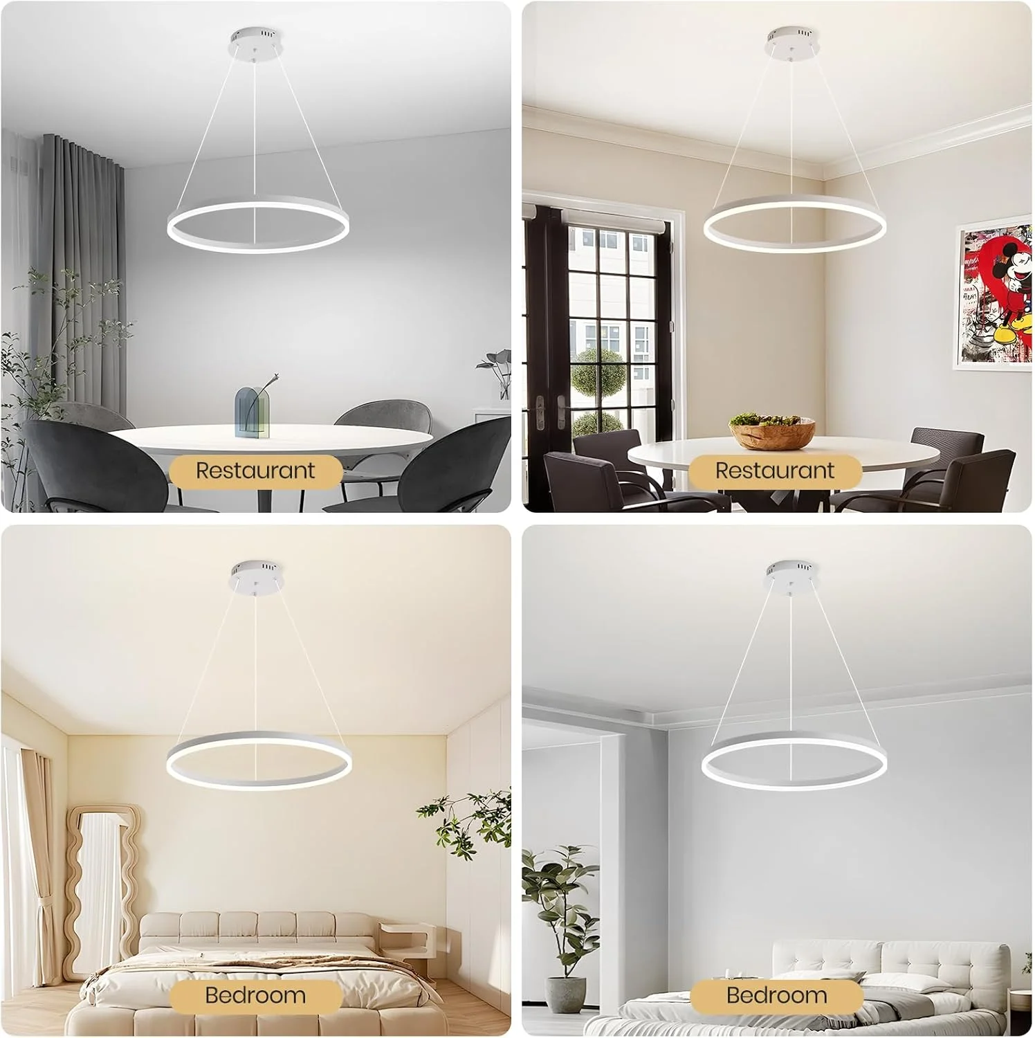 لوستر LED تک حلقه ای سفید YATAI، نور کم نور قابل تنظیم 34 وات، 3000K-6000K، چراغ سقفی مدرن با کنترل از راه دور برای اتاق غذاخوری، اتاق نشیمن، اتاق خواب، 60 سانتی متر لوستر LED تک حلقه ای سفید YATAI، نور کم نور قابل تنظیم 34 وات، 3000K-6000K، چراغ سقفی مدرن با کنترل از راه دور برای اتاق غذاخوری، اتاق نشیمن، اتاق خواب، 60 سانتی متر