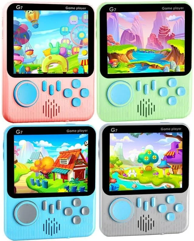 کنسول بازی دستی رترو Neo Classic G7 با 666 بازی - صفحه نمایش LCD 3.5 اینچی، پشتیبانی از تلویزیون - هدیه برای کودکان (سبز)