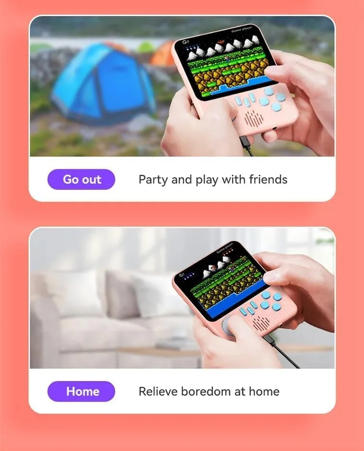 کنسول بازی دستی رترو Neo Classic G7 با 666 بازی - صفحه نمایش LCD 3.5 اینچی، پشتیبانی از تلویزیون - هدیه برای کودکان (سبز)