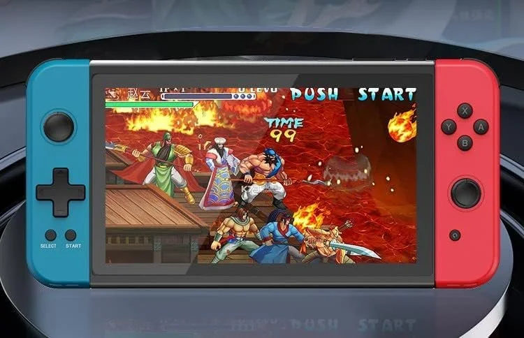 کنسول بازی دستی رترو Neo Classic X70 HD با حافظه 64 گیگابایت، صفحه نمایش 7 اینچی FC Arcade با بیش از 6000 بازی داخلی کنسول بازی دستی رترو Neo Classic X70 HD با حافظه 64 گیگابایت، صفحه نمایش 7 اینچی FC Arcade با بیش از 6000 بازی داخلی