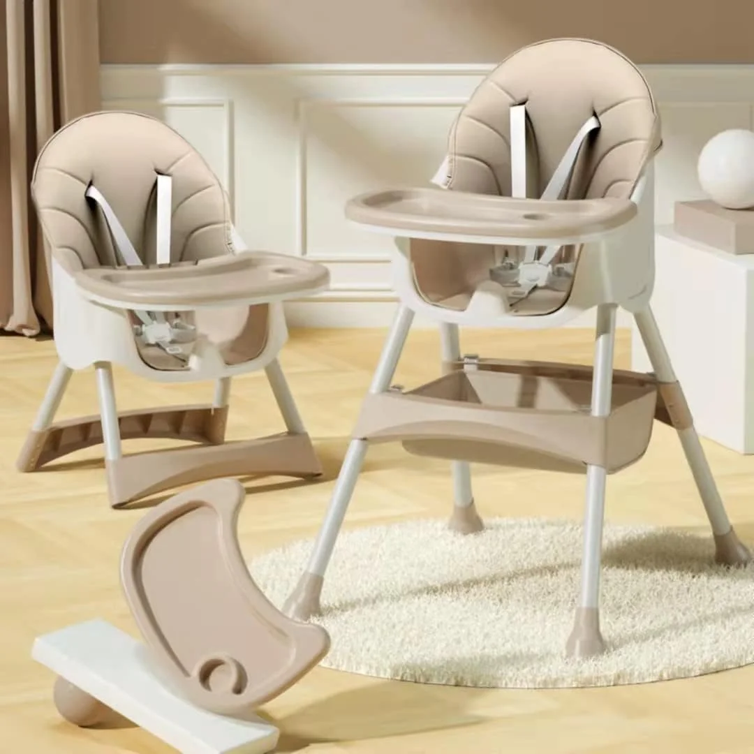 صندلی غذای کودک Babyclub، صندلی غذاخوری کودک صندلی تقویت کننده کودک نوپا مبلمان سینی دوتایی جداشدنی پایه های ضد لغزش پایه های قابل تنظیم برای نوزاد و کودک نوپا (بژ)
