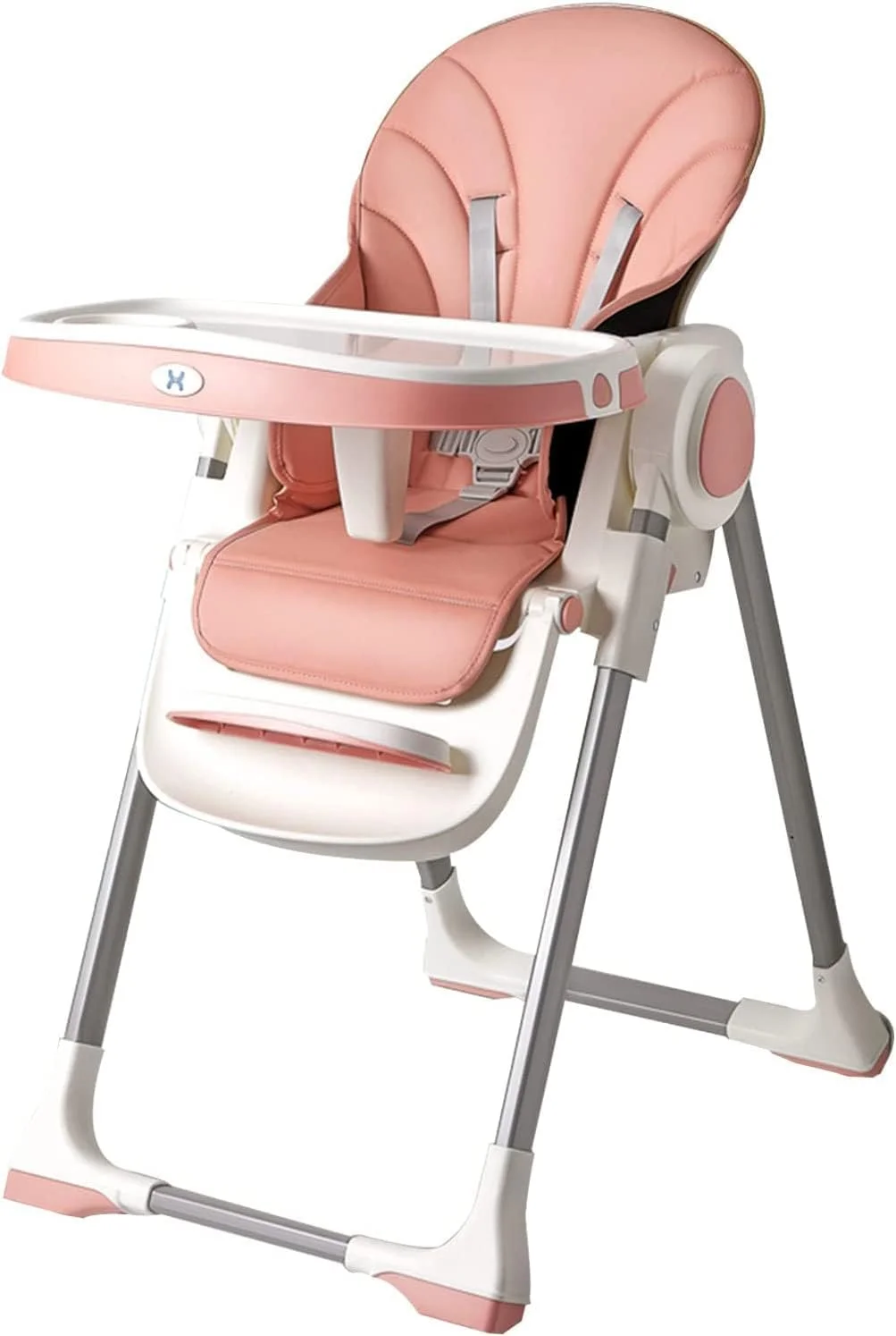 صندلی غذای کودک 3 در 1 Babyclub با قابلیت تنظیم ارتفاع و زیرپایی، صندلی کمکی تغذیه کودک نوپا با سینی، کمربند ایمنی و کوسن مناسب برای 6 ماه تا 4 سال (صورتی)