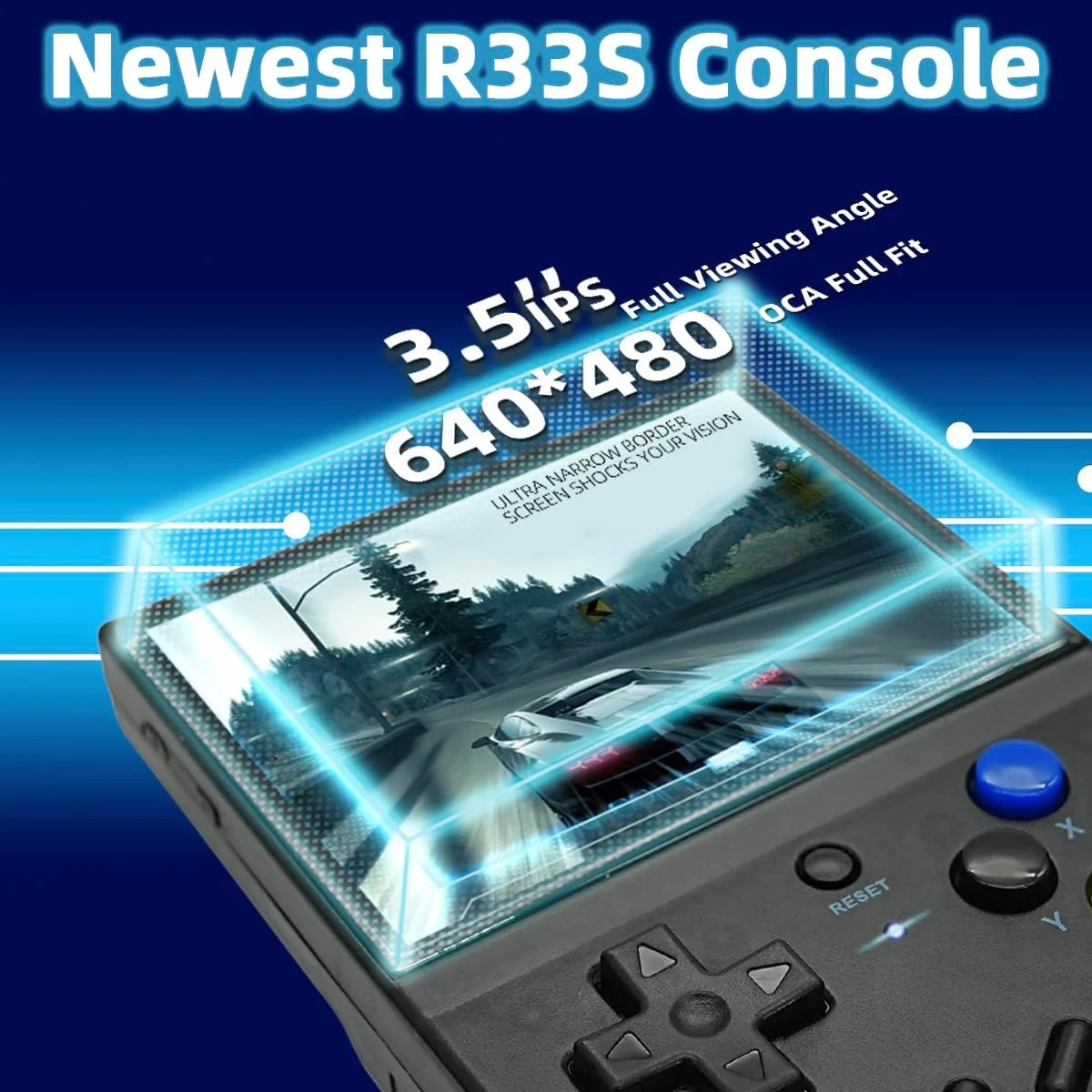 کنسول بازی دستی EWDGOES R33S با صفحه نمایش 3.5 اینچی، سیستم شبیه ساز از پیش نصب شده RK3326، باتری 3200mAh، حافظه 32GB+64GB، مشکی شفاف کنسول بازی دستی EWDGOES R33S با صفحه نمایش 3.5 اینچی، سیستم شبیه ساز از پیش نصب شده RK3326، باتری 3200mAh، حافظه 32GB+64GB، مشکی شفاف
