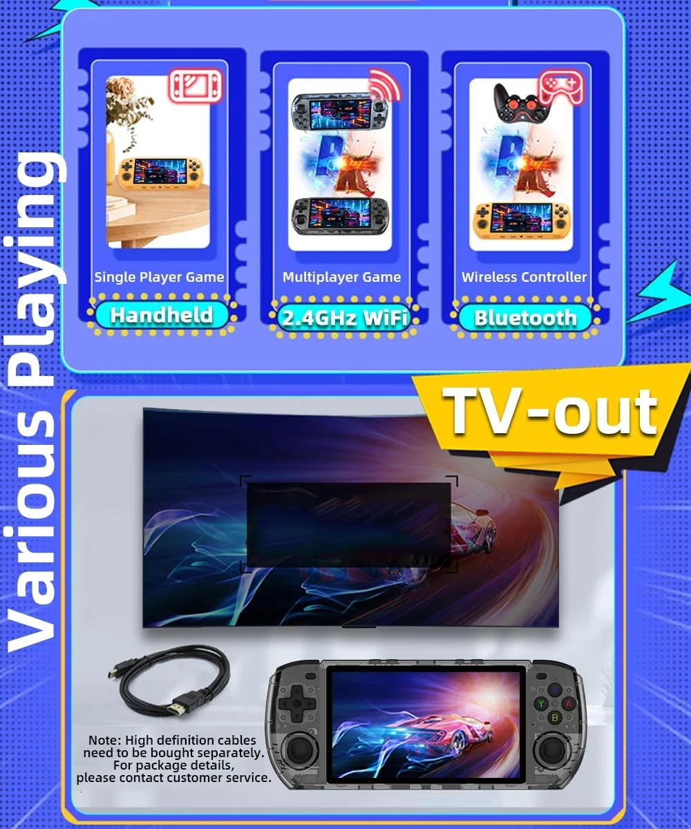 کنسول بازی دستی EWDGOES RGB10MAX 3 با صفحه نمایش 5.0 اینچی IPS، پردازنده RK3566، باتری 4000mAh، وای فای 2.4G، بلوتوث، سیستم رترو از پیش نصب شده 16+64 گیگابایت به همراه کیف حمل، رنگ مشکی شفاف کنسول بازی دستی EWDGOES RGB10MAX 3 با صفحه نمایش 5.0 اینچی IPS، پردازنده RK3566، باتری 4000mAh، وای فای 2.4G، بلوتوث، سیستم رترو از پیش نصب شده 16+64 گیگابایت به همراه کیف حمل، رنگ مشکی شفاف