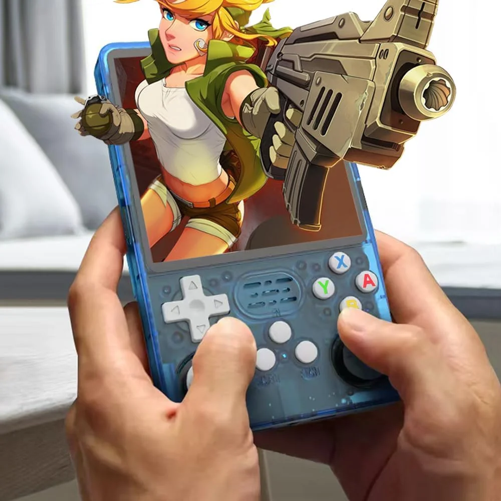 کنسول بازی دستی R36S Plus با صفحه نمایش 4.0 اینچی IPS OCA با رزولوشن 720*720، پردازنده RK3326، باتری 3000mAh مدل r36splus به همراه کیف حمل، رنگ آبی دریاچه ای - نسخه 64 گیگابایتی کنسول بازی دستی R36S Plus با صفحه نمایش 4.0 اینچی IPS OCA با رزولوشن 720*720، پردازنده RK3326، باتری 3000mAh مدل r36splus به همراه کیف حمل، رنگ آبی دریاچه ای - نسخه 64 گیگابایتی