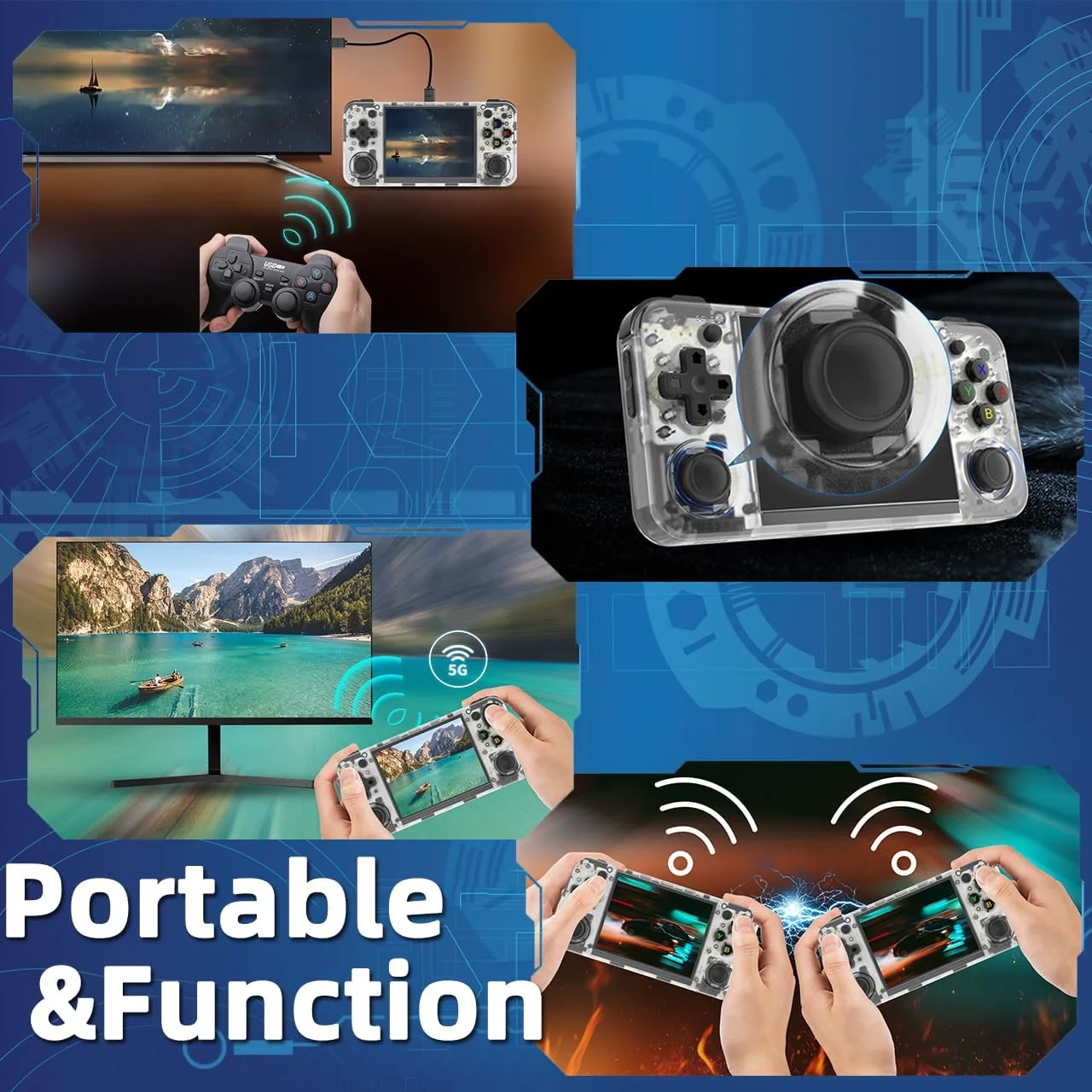 کنسول بازی دستی EWDGOES RG35XX H با صفحه نمایش 3.5 اینچی IPS، مدل H700، باتری 3300mAh، سیستم شبیه ساز از پیش نصب شده RG 35XX H، حافظه 64 گیگابایتی، سفید شفاف کنسول بازی دستی EWDGOES RG35XX H با صفحه نمایش 3.5 اینچی IPS، مدل H700، باتری 3300mAh، سیستم شبیه ساز از پیش نصب شده RG 35XX H، حافظه 64 گیگابایتی، سفید شفاف