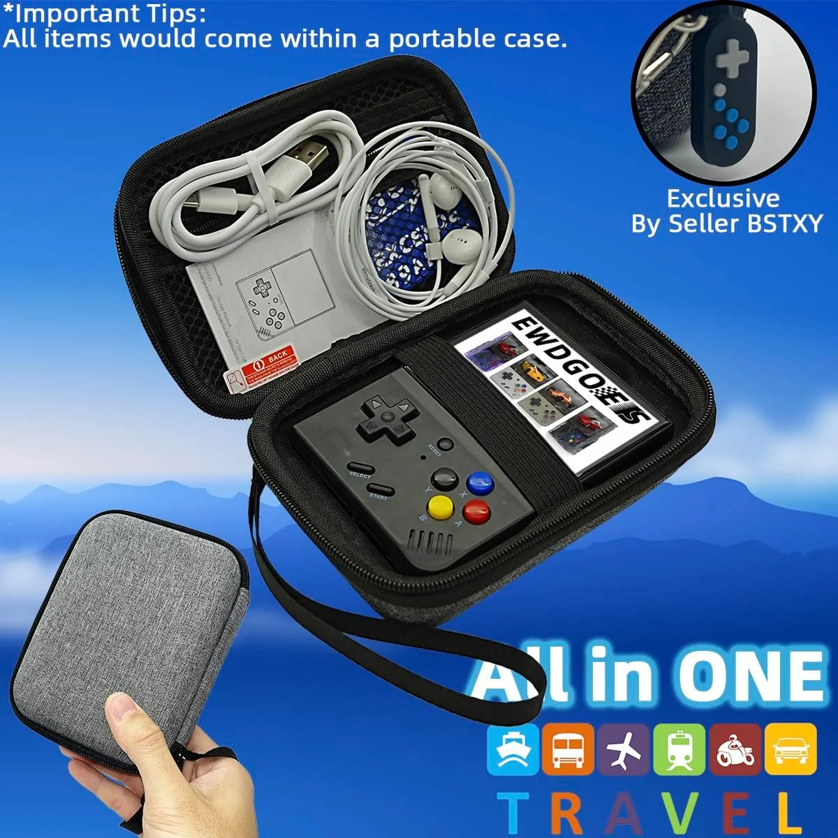 کنسول بازی دستی EWDGOES R33S با صفحه نمایش 3.5 اینچی، سیستم شبیه ساز از پیش نصب شده RK3326، باتری 3200mAh، حافظه 32GB+64GB، مشکی شفاف کنسول بازی دستی EWDGOES R33S با صفحه نمایش 3.5 اینچی، سیستم شبیه ساز از پیش نصب شده RK3326، باتری 3200mAh، حافظه 32GB+64GB، مشکی شفاف