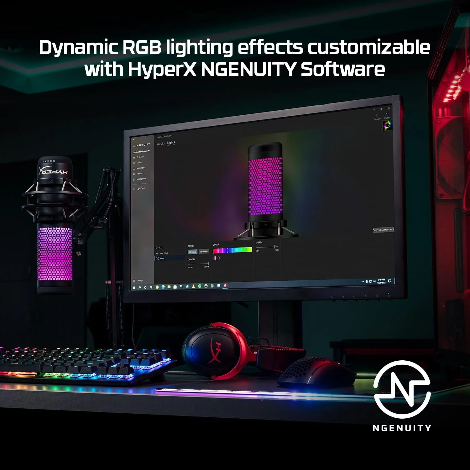 میکروفون HyperX QuadCast S سفید، 519P0AA میکروفون HyperX QuadCast S سفید، 519P0AA