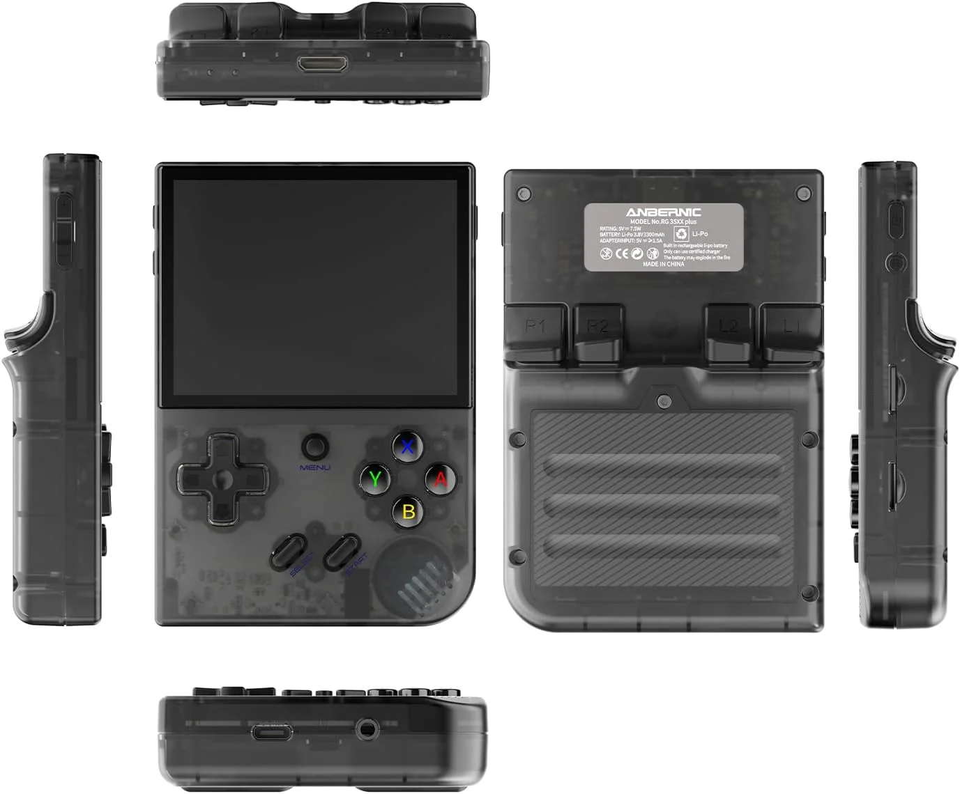 کنسول بازی دستی RG35XX Plus، بازی های ویدیویی رترو با کارت TF 64 گیگابایتی 5500 بازی سیستم عامل لینوکس، باتری داخلی 3300mAh صفحه نمایش 3.5 اینچی IPS، پشتیبانی از خروجی HDMI TV بلوتوث WiFi 5G