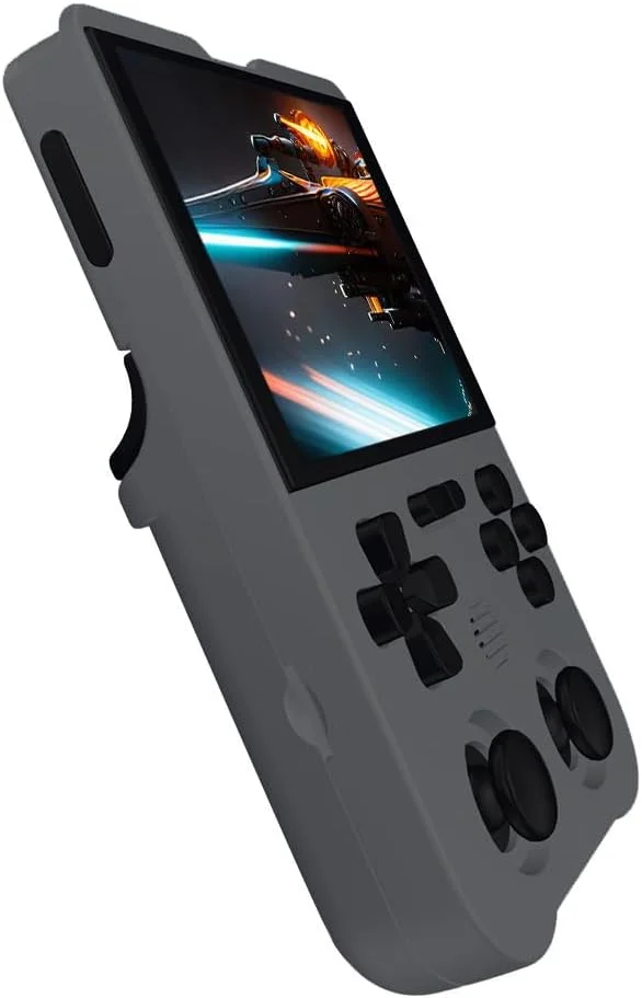 کنسول بازی دستی DREAMHAX XU10 با صفحه نمایش 3.5 اینچی IPS، دارای 10000 بازی از پیش نصب شده، کنسول بازی ویدیویی قابل حمل با باتری 3000 میلی آمپر ساعتی Li-po و سیستم آسان برای استفاده با تراشه به روز شده (خاکستری)