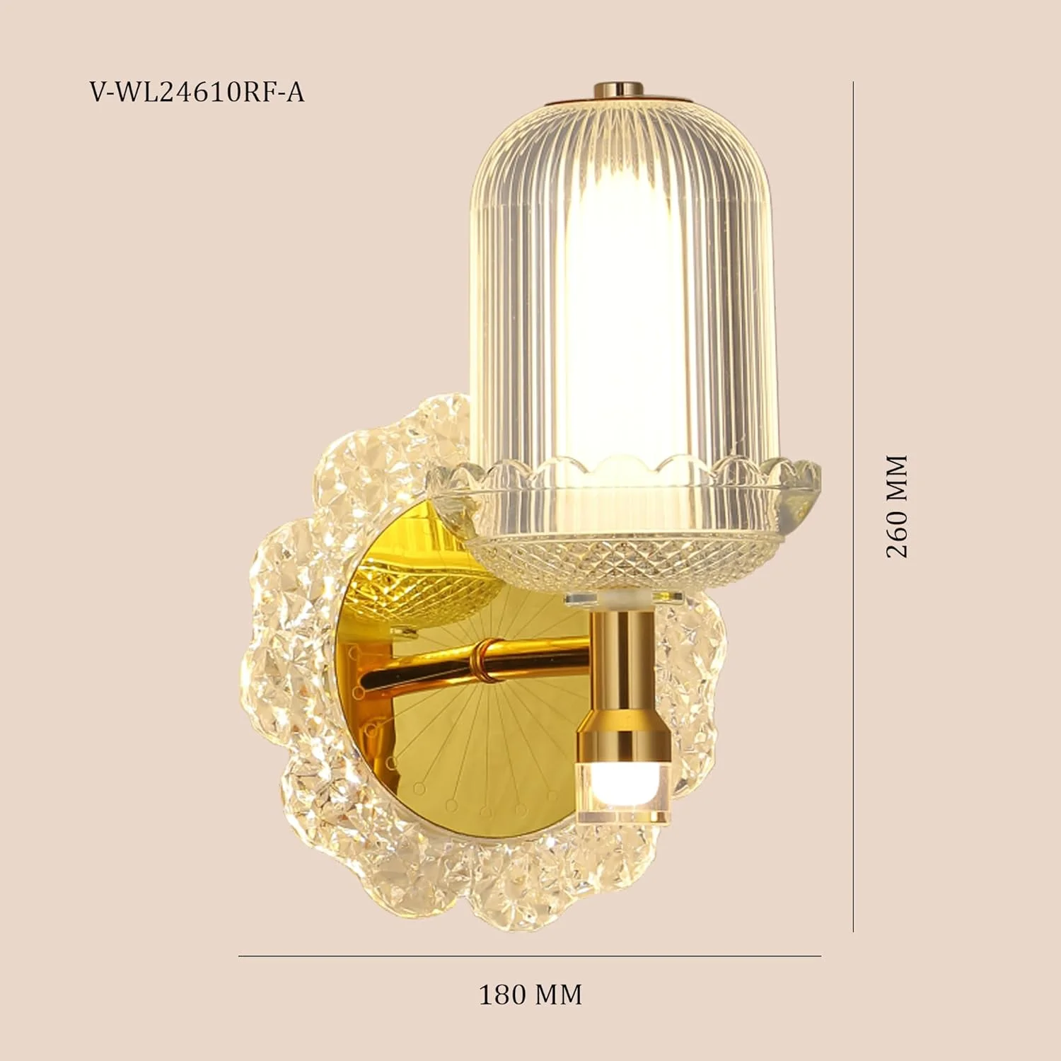 چراغ دیواری LED مدرن داخلی V. MAX - 10 وات | چراغ دیواری برای چراغ ایوان، چراغ دیواری بیرونی، چراغ خواب | چراغ آویز دیواری ضد آب