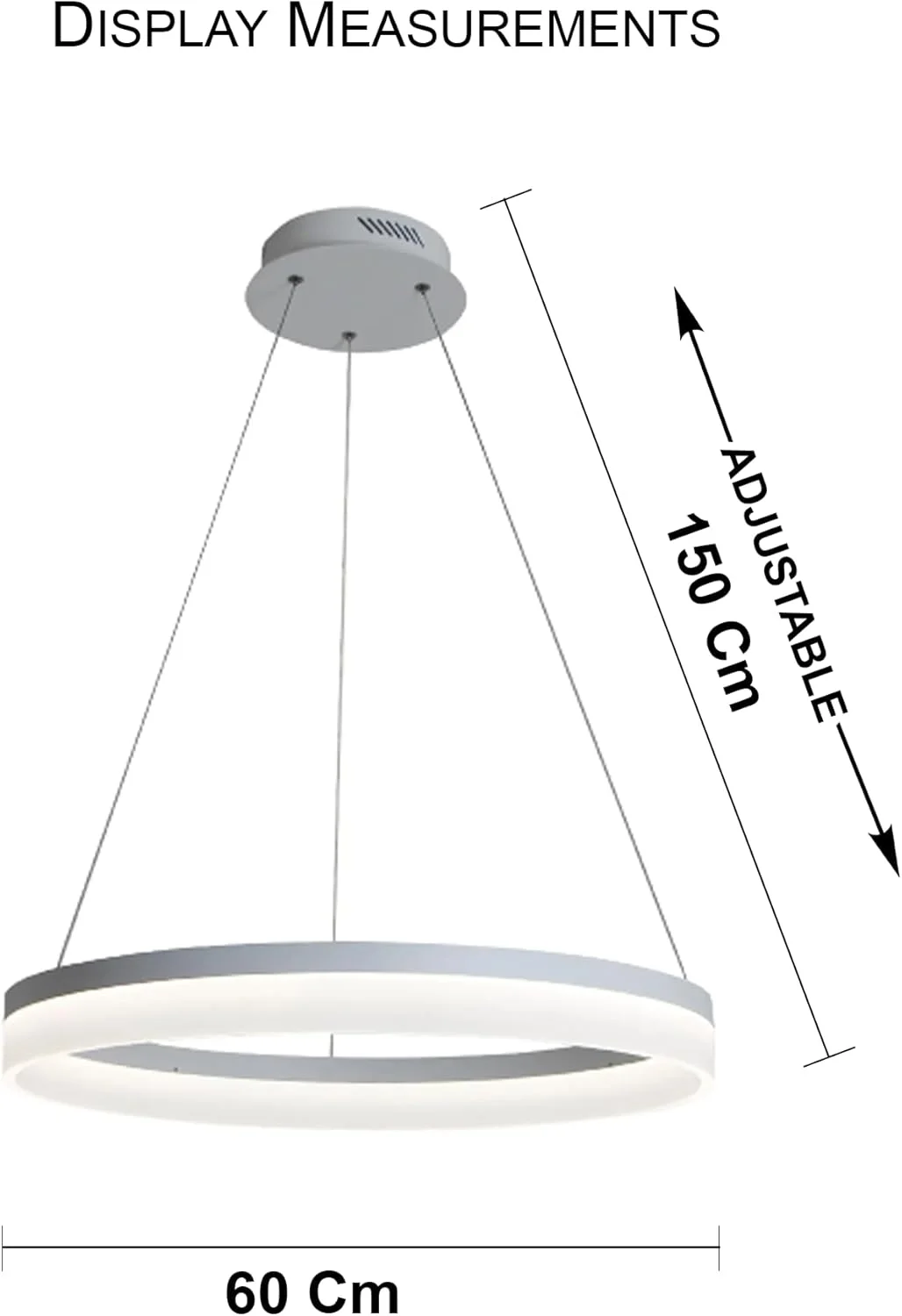 چراغ آویز LED مدرن V.MAX - 60 وات | لوستر آویز LED مناسب اتاق نشیمن، اتاق خواب | چراغ آویز لوستر هوشمند دیمر دار (سفید)