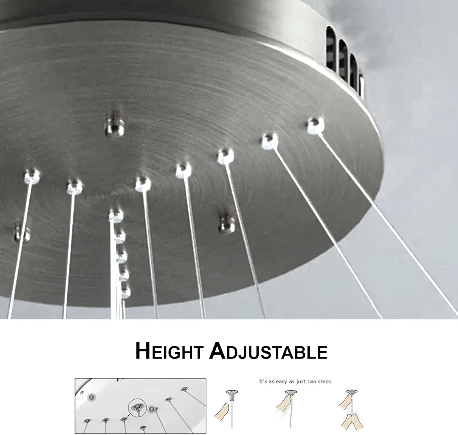 چراغ آویز LED مدرن V.MAX - 60 وات | لوستر آویز LED مناسب اتاق نشیمن، اتاق خواب | چراغ آویز لوستر هوشمند دیمر دار (سفید)