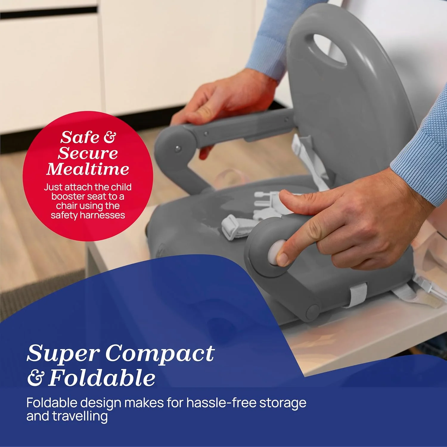 صندلی بوستر چیکو مدل Pocket Snack، خاکستری تیره