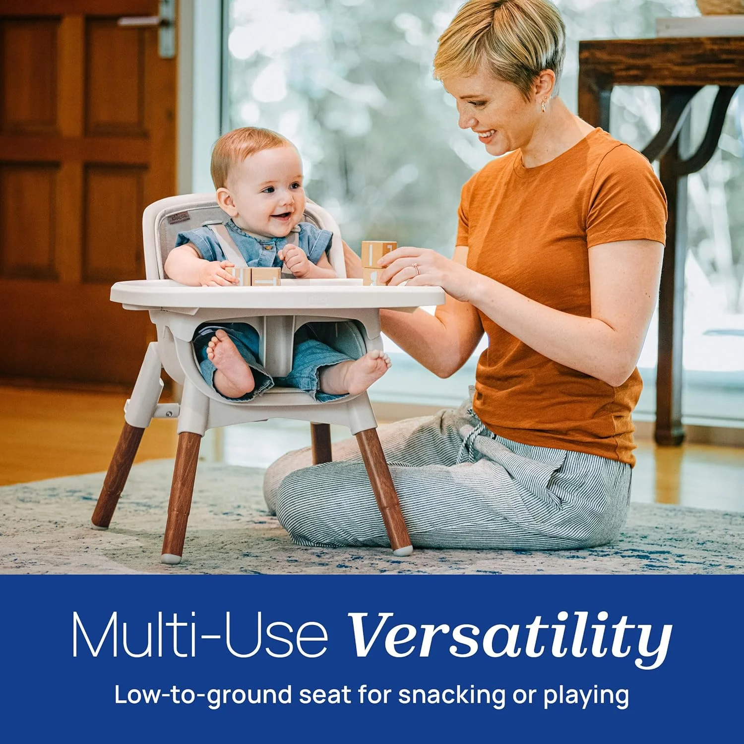 صندلی غذای تاشو 4 در 1 چیکو Zest™ LE، صندلی غذا، صندلی کودک نوپا و چهارپایه جوانان، صندلی غذای چند منظوره با تمیز کردن آسان | کرما/سفید