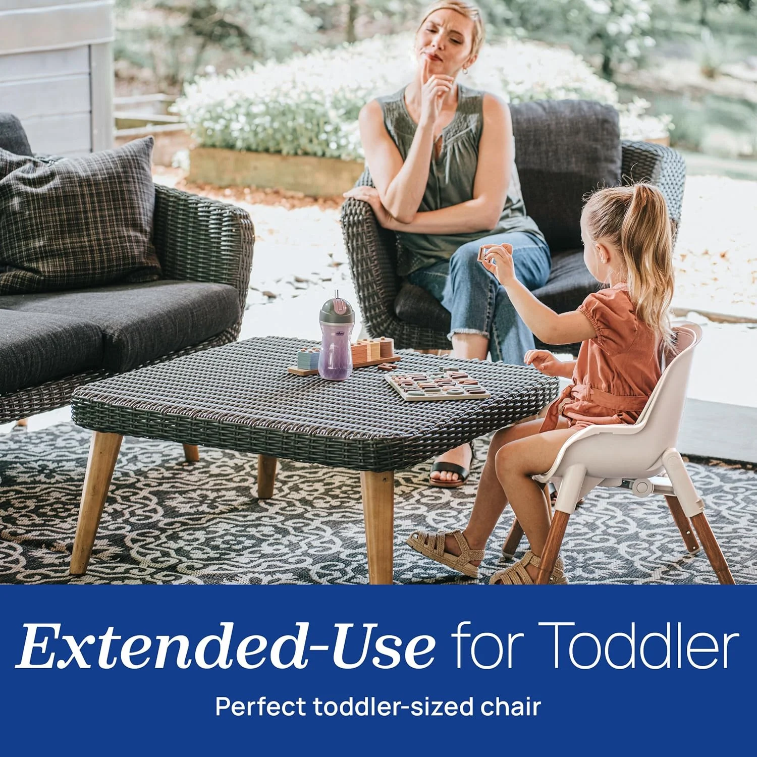 صندلی غذای تاشو 4 در 1 چیکو Zest™ LE، صندلی غذا، صندلی کودک نوپا و چهارپایه جوانان، صندلی غذای چند منظوره با تمیز کردن آسان | کرما/سفید