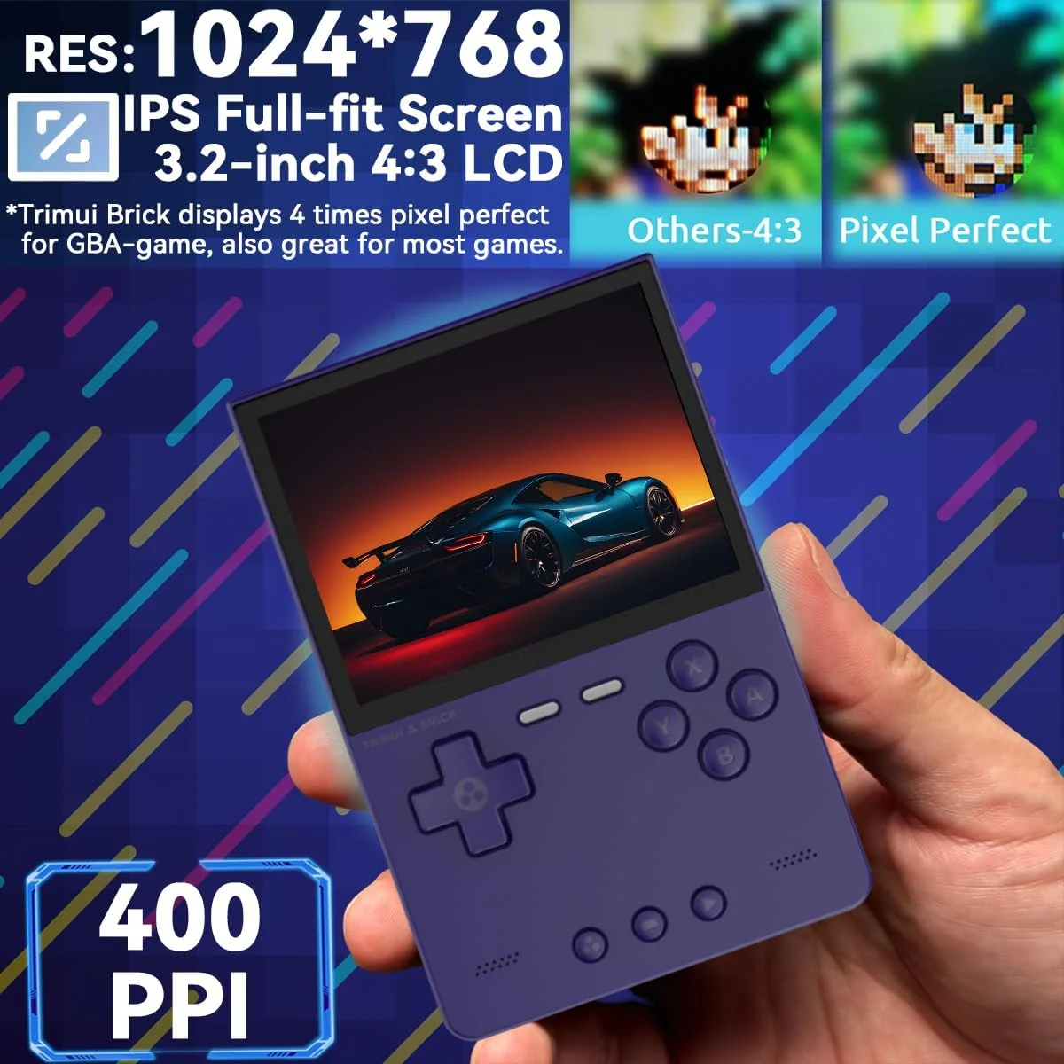 کنسول بازی دستی Trimui Brick با صفحه نمایش 3.2 اینچی IPS با رزولوشن 1024*768، باتری 3000mAh، مدل trimuibrick به همراه کیف قابل حمل و محافظ صفحه نمایش - بنفش کنسول بازی دستی Trimui Brick با صفحه نمایش 3.2 اینچی IPS با رزولوشن 1024*768، باتری 3000mAh، مدل trimuibrick به همراه کیف قابل حمل و محافظ صفحه نمایش - بنفش