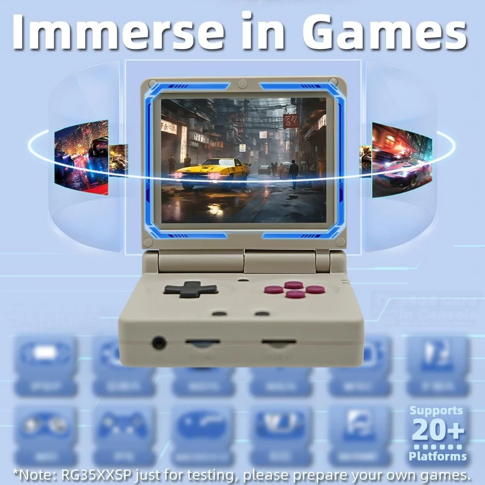 کنسول بازی دستی EWDGOES RG35XXSP، صفحه نمایش 3.5 اینچی IPS، باتری 3300mAh، سیستم تاشو، کنسول بازی های رترو، سازگار با خروجی تلویزیون، 64 گیگابایت، خاکستری کنسول بازی دستی EWDGOES RG35XXSP، صفحه نمایش 3.5 اینچی IPS، باتری 3300mAh، سیستم تاشو، کنسول بازی های رترو، سازگار با خروجی تلویزیون، 64 گیگابایت، خاکستری