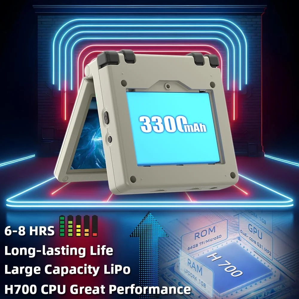 کنسول بازی دستی EWDGOES RG35XXSP، صفحه نمایش 3.5 اینچی IPS، باتری 3300mAh، سیستم تاشو، کنسول بازی های رترو، سازگار با خروجی تلویزیون، 64 گیگابایت، خاکستری کنسول بازی دستی EWDGOES RG35XXSP، صفحه نمایش 3.5 اینچی IPS، باتری 3300mAh، سیستم تاشو، کنسول بازی های رترو، سازگار با خروجی تلویزیون، 64 گیگابایت، خاکستری