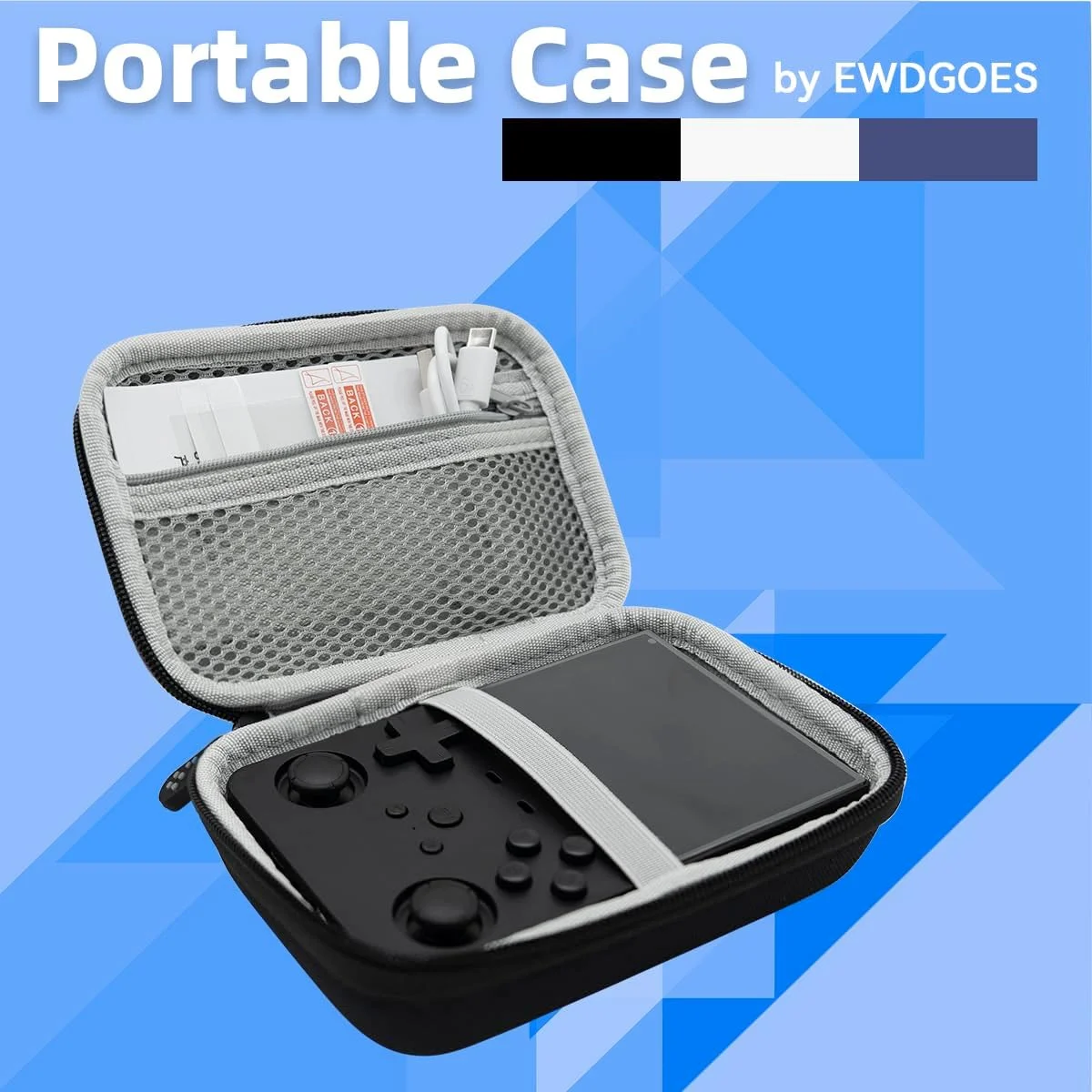 کنسول بازی دستی L35 با صفحه نمایش 3.5 اینچی، باتری 3000mAh، پردازنده RK3326 به همراه کیف حمل مشکی و حافظه 64 گیگابایتی