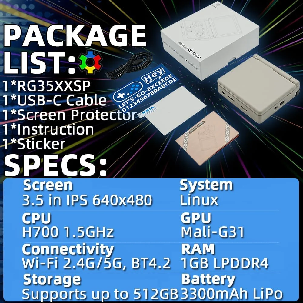 کنسول بازی دستی EWDGOES RG35XXSP، صفحه نمایش 3.5 اینچی IPS، باتری 3300mAh، سیستم تاشو، کنسول بازی های رترو، سازگار با خروجی تلویزیون، 64 گیگابایت، خاکستری کنسول بازی دستی EWDGOES RG35XXSP، صفحه نمایش 3.5 اینچی IPS، باتری 3300mAh، سیستم تاشو، کنسول بازی های رترو، سازگار با خروجی تلویزیون، 64 گیگابایت، خاکستری