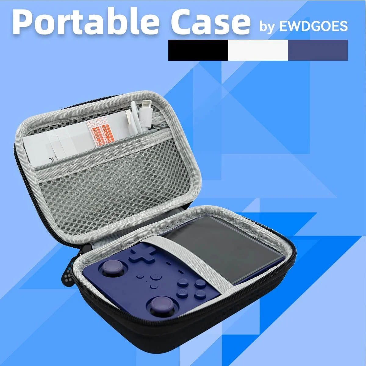 کنسول بازی دستی L35 با صفحه نمایش 3.5 اینچی، باتری 3000mAh، پردازنده RK3326، به همراه کیف حمل بنفش، 64 گیگابایت