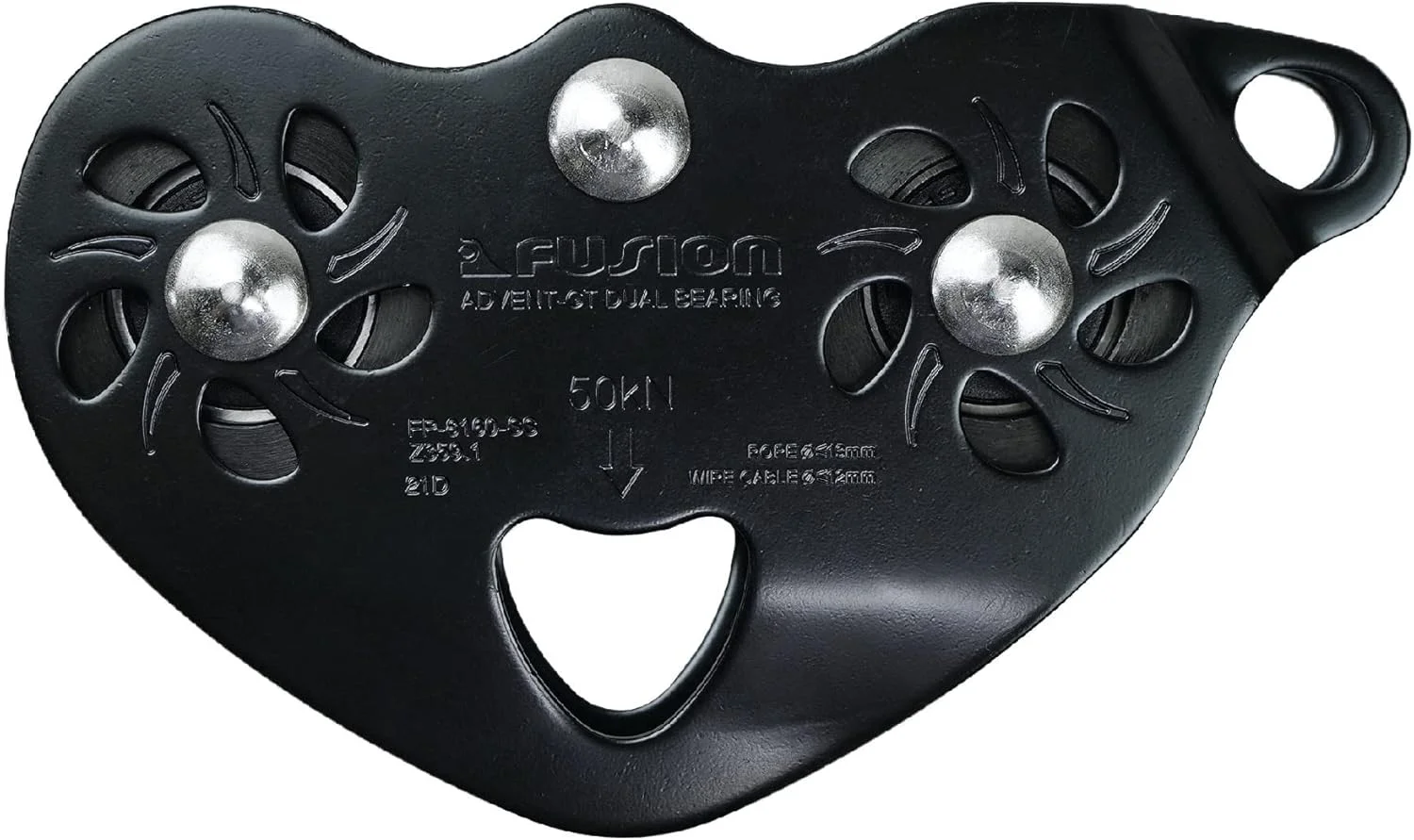 قرقره ترولی استیل ضد زنگ فوق العاده سریع Fusion Climb مدل FP-8160-SS-BLK Advent Military Tactical Edition، مشکی 50 کیلونیوتن، سایز One Size