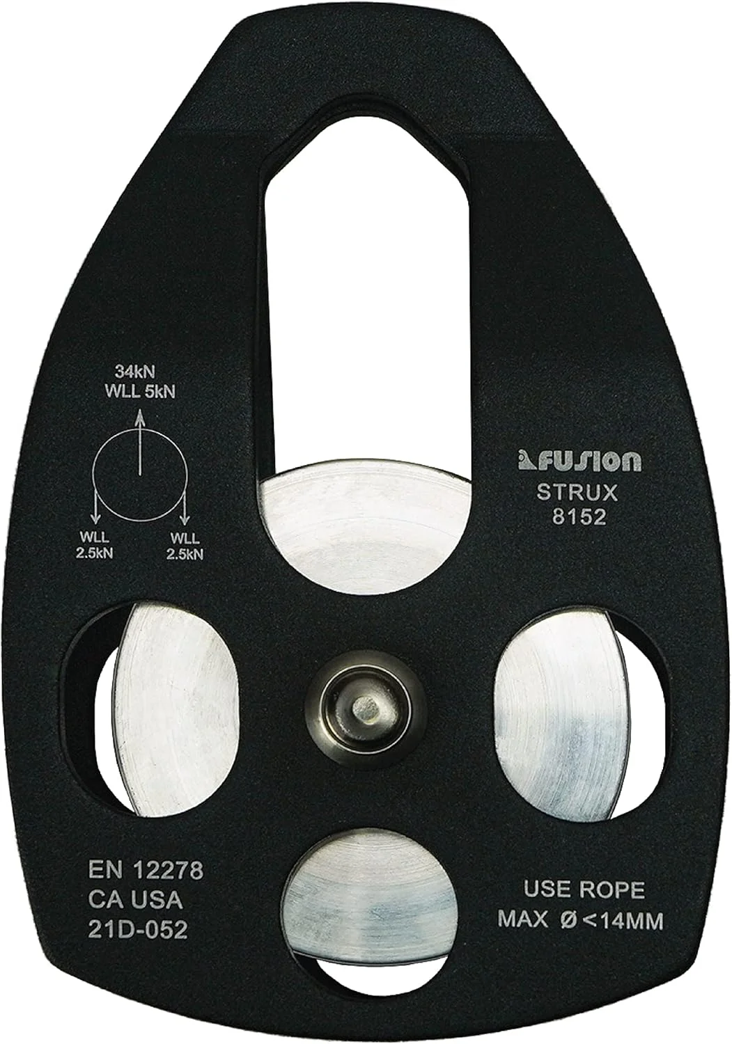 قرقره نجات آلومینیومی فیوژن Climb Strux با چرخش جانبی آبی 34KN