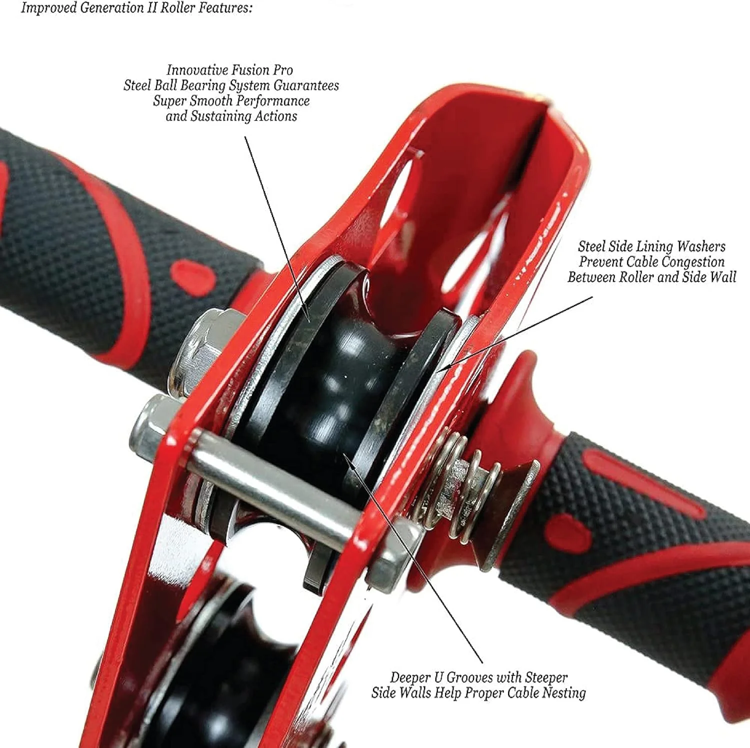 قرقره استیل فیوژن کلایمب Z-Max با دسته قرمز - ترولی سرعت