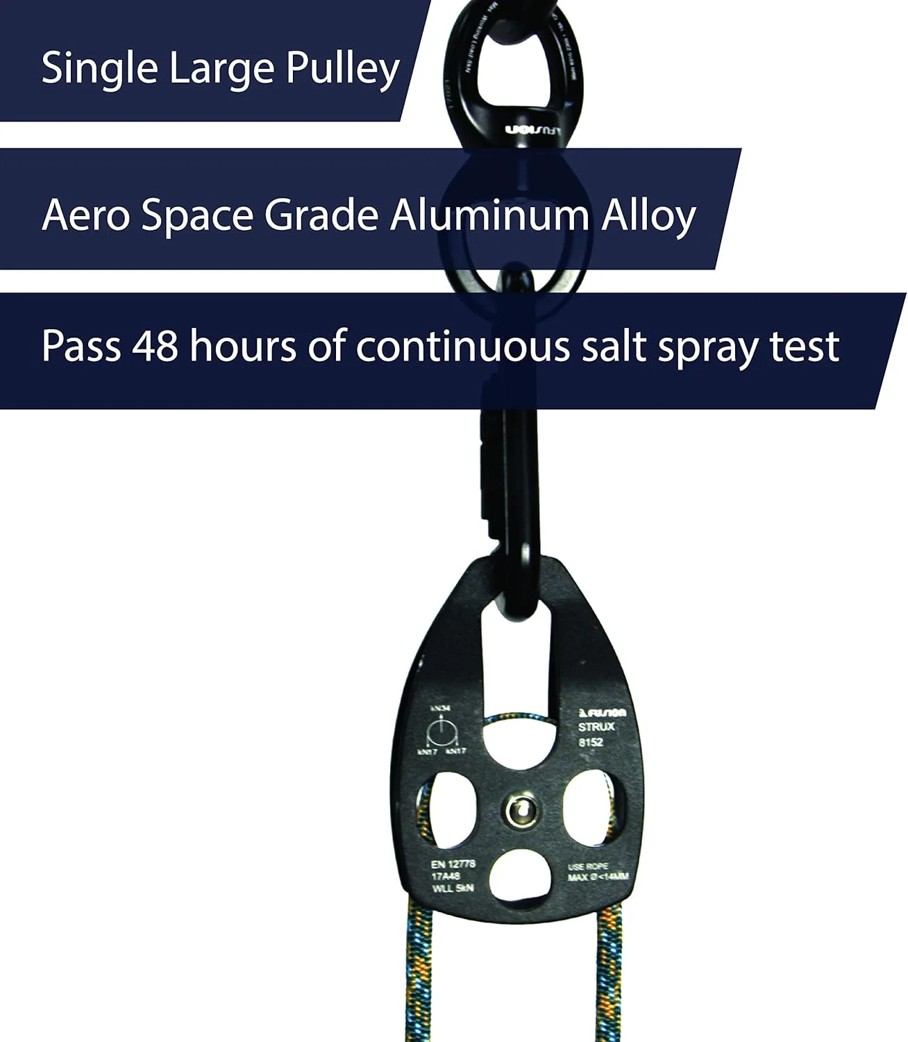 قرقره نجات آلومینیومی فیوژن Climb Strux با چرخش جانبی آبی 34KN