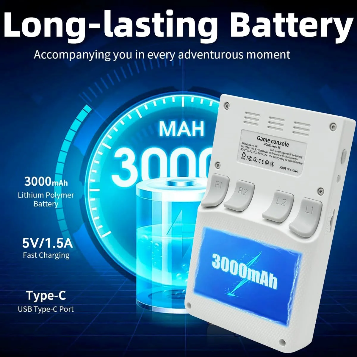 کنسول بازی دستی L35 3.5 اینچی 3000mAh RK3326 با کیف قابل حمل سفید 64 گیگابایت کنسول بازی دستی L35 3.5 اینچی 3000mAh RK3326 با کیف قابل حمل سفید 64 گیگابایت