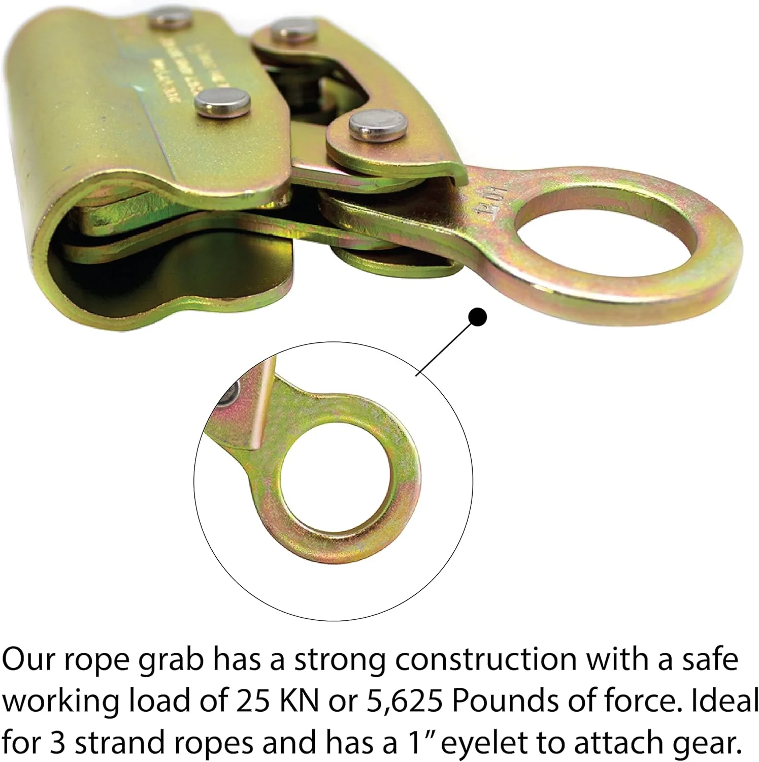 گیره طناب دستی استیل ضد زنگ Fusion Climb Optimus، محافظ گیره طناب هارنس ایمنی (FP-7103-GS)