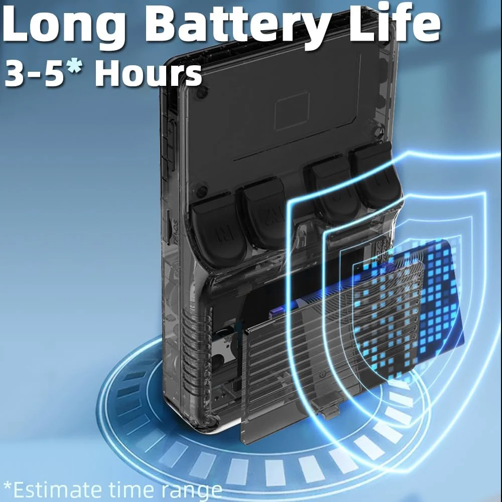 کنسول بازی دستی EWDGOES R36S با صفحه نمایش 3.5 اینچی و سیستم شبیه ساز از پیش نصب شده، مشکی شفاف، 16 گیگابایت + 64 گیگابایت