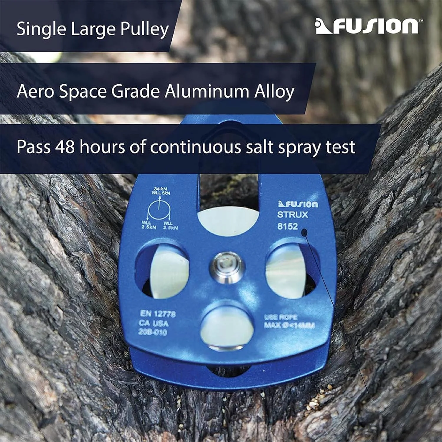 فیوژن کلیمب قرقره نجات آلومینیومی Strux با چرخش جانبی آبی 34KN…