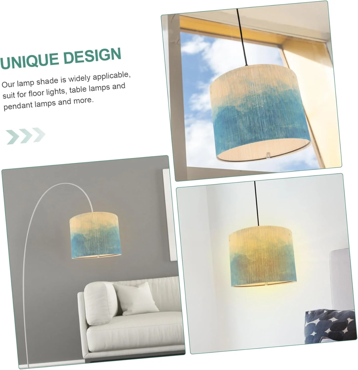 OSALADI آباژور دکوری، روکش آباژور، روکش چراغ میز بزرگ، تعویض کنار تخت، لوستر، کابل برق، آباژور بامبو، چینی، استوانه ای، e27