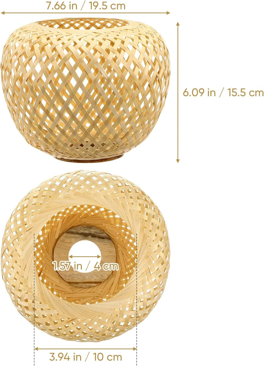 آباژور OSALADI ساخته شده از بامبو، آباژور لوستر حصیری، آباژور چراغ دیواری بافته شده از حصیر، بیل آب حصیری، بافت بامبو، سبد فانوس بامبو ساخته شده از حصیر