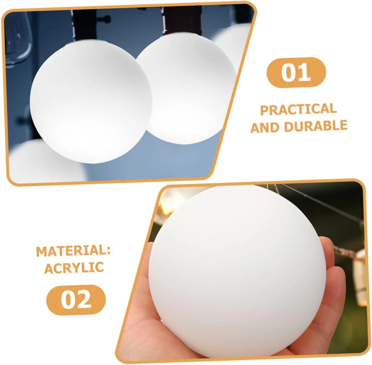 OSALADI آباژور سقفی 2 عدد، آباژور کروی سفید شیری، لامپ G9، لوستر گرد شیشه ای اکریلیک