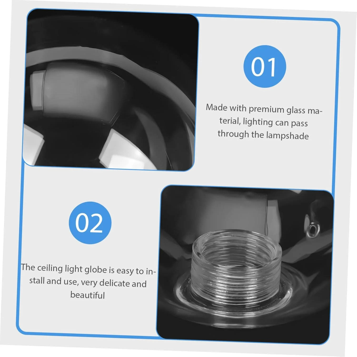 OSALADI 5 عدد حباب شیشه ای چراغ سقفی، حباب آویز شفاف، جایگزین حباب کروی شیشه ای G9 برای چراغ های آویز و دیوارکوب OSALADI 5 عدد حباب شیشه ای چراغ سقفی، حباب آویز شفاف، جایگزین حباب کروی شیشه ای G9 برای چراغ های آویز و دیوارکوب