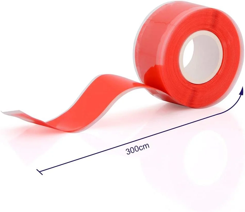 نوار تعمیر سیلیکونی خودجوش SANZEZ COOLive - نوار تعمیر آب بندی خود چسب، عایق الکتریکی، ضد آب، ضد هوا، نوار لاستیکی نرم چند منظوره، 3 متر در 25 میلی متر در 0.5 میلی متر، قرمز