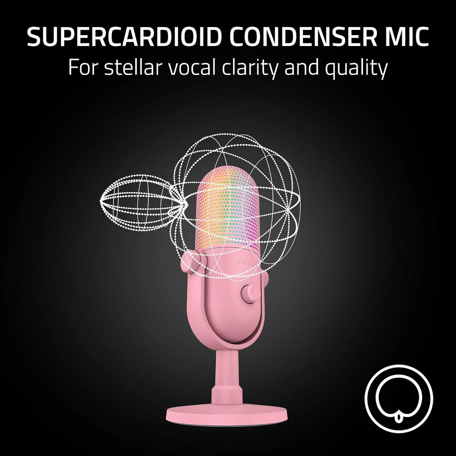 میکروفون USB ریزر Seiren V3 Chroma - RGB با قابلیت قطع صدا با لمس - نسخه کوارتز میکروفون USB ریزر Seiren V3 Chroma - RGB با قابلیت قطع صدا با لمس - نسخه کوارتز