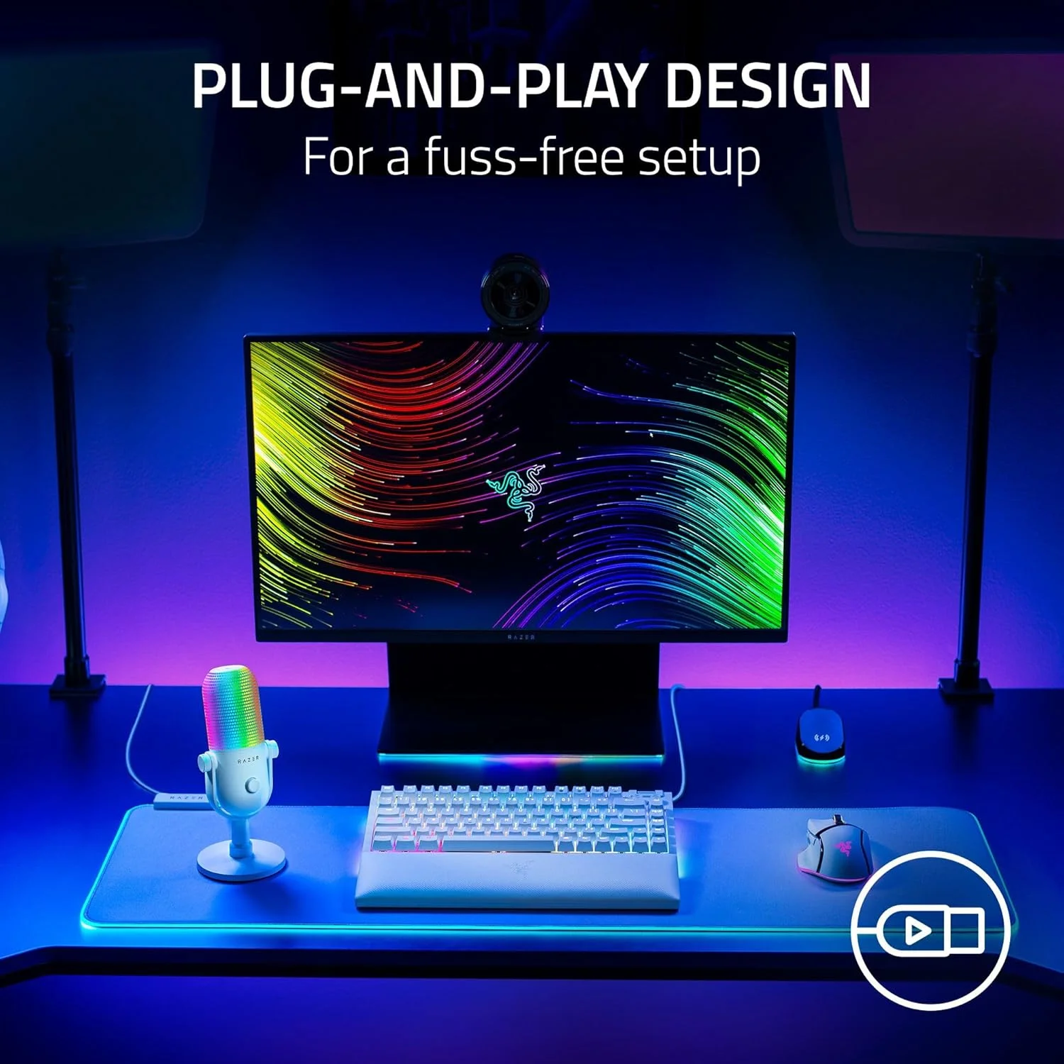میکروفون USB ریزر Seiren V3 Chroma RGB: نورپردازی واکنشگرا برای استریم و بازی - حسگر لمسی برای قطع صدا - میکروفون کندانسور - محدود کننده دیجیتال گین و ضربه گیر - PC، Discord، OBS Studio، XSplit - سفید میکروفون USB ریزر Seiren V3 Chroma RGB: نورپردازی واکنشگرا برای استریم و بازی - حسگر لمسی برای قطع صدا - میکروفون کندانسور - محدود کننده دیجیتال گین و ضربه گیر - PC، Discord، OBS Studio، XSplit - سفید