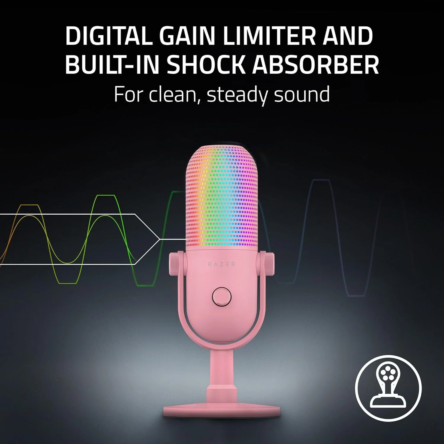 میکروفون USB ریزر Seiren V3 Chroma - RGB با قابلیت قطع صدا با لمس - نسخه کوارتز میکروفون USB ریزر Seiren V3 Chroma - RGB با قابلیت قطع صدا با لمس - نسخه کوارتز