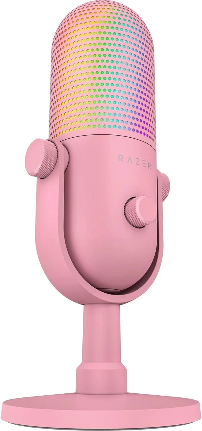 میکروفون USB ریزر Seiren V3 Chroma - RGB با قابلیت قطع صدا با لمس - نسخه کوارتز میکروفون USB ریزر Seiren V3 Chroma - RGB با قابلیت قطع صدا با لمس - نسخه کوارتز