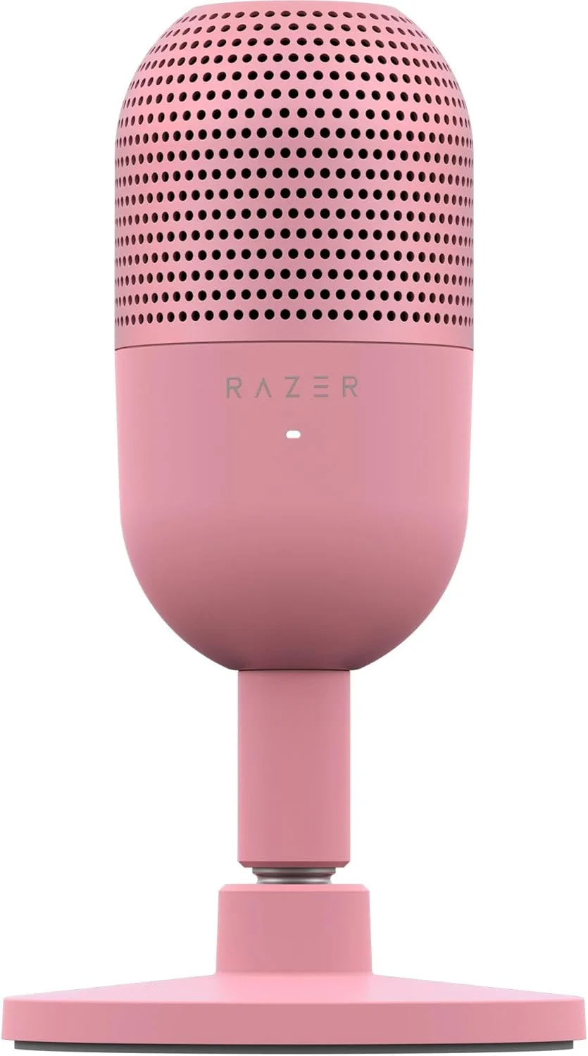 میکروفون USB ریزر Seiren V3 Mini: میکروفون کندانسور - الگوی قطبی Supercardioid - حسگر قطع صدا با یک ضربه با نشانگر LED - ضربه گیر - فوق العاده جمع و جور - PC، Discord، OBS Studio، XSplit - کوارتز