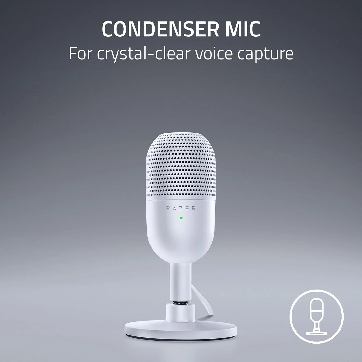 میکروفون USB فوق فشرده Razer Seiren V3 Mini - سفید میکروفون USB فوق فشرده Razer Seiren V3 Mini - سفید