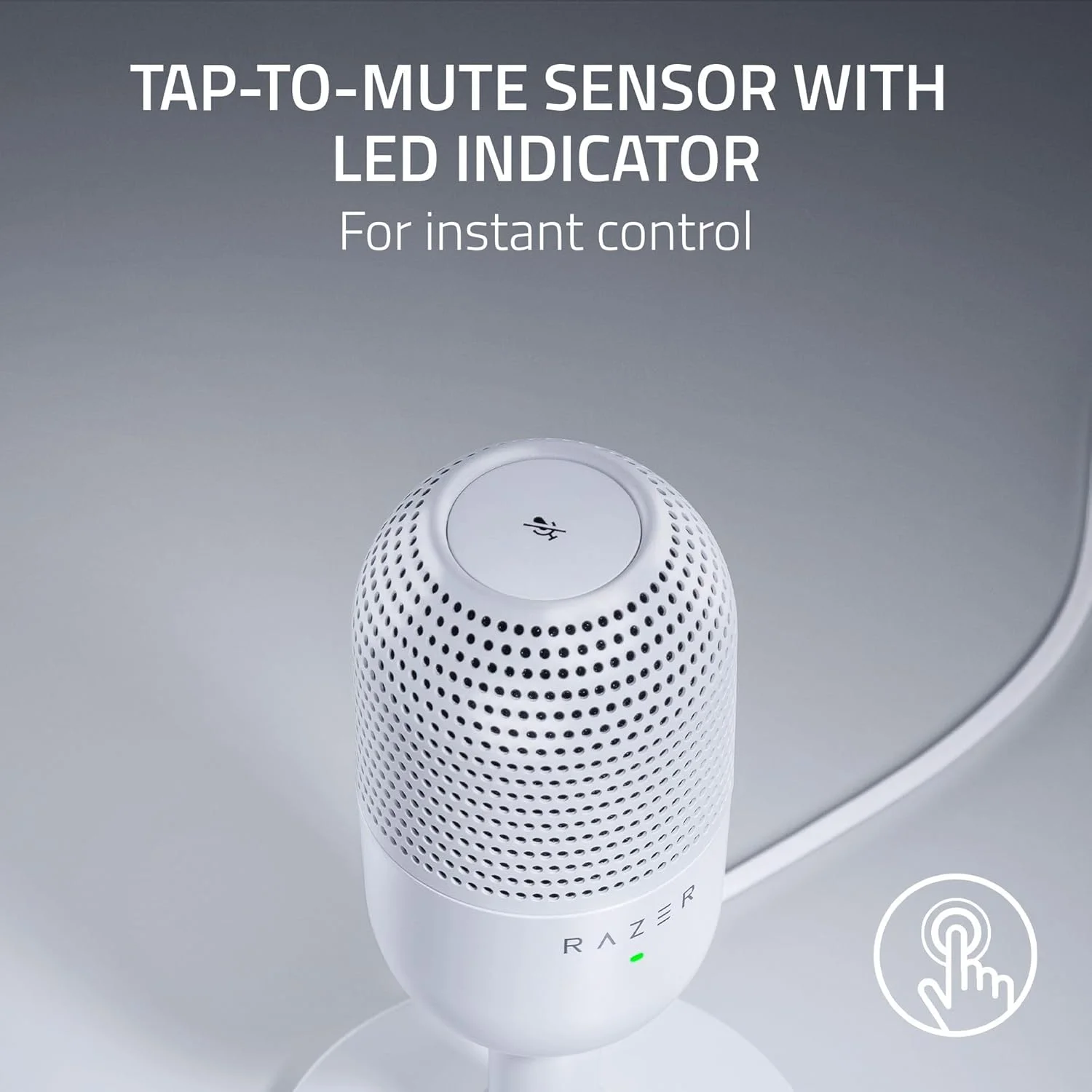 میکروفون USB فوق فشرده Razer Seiren V3 Mini - سفید میکروفون USB فوق فشرده Razer Seiren V3 Mini - سفید